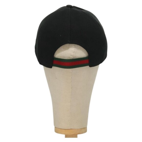 GUCCI Web Sherry Line Cap Canvas L Black Red Green Auth - Picture 4 of 16
